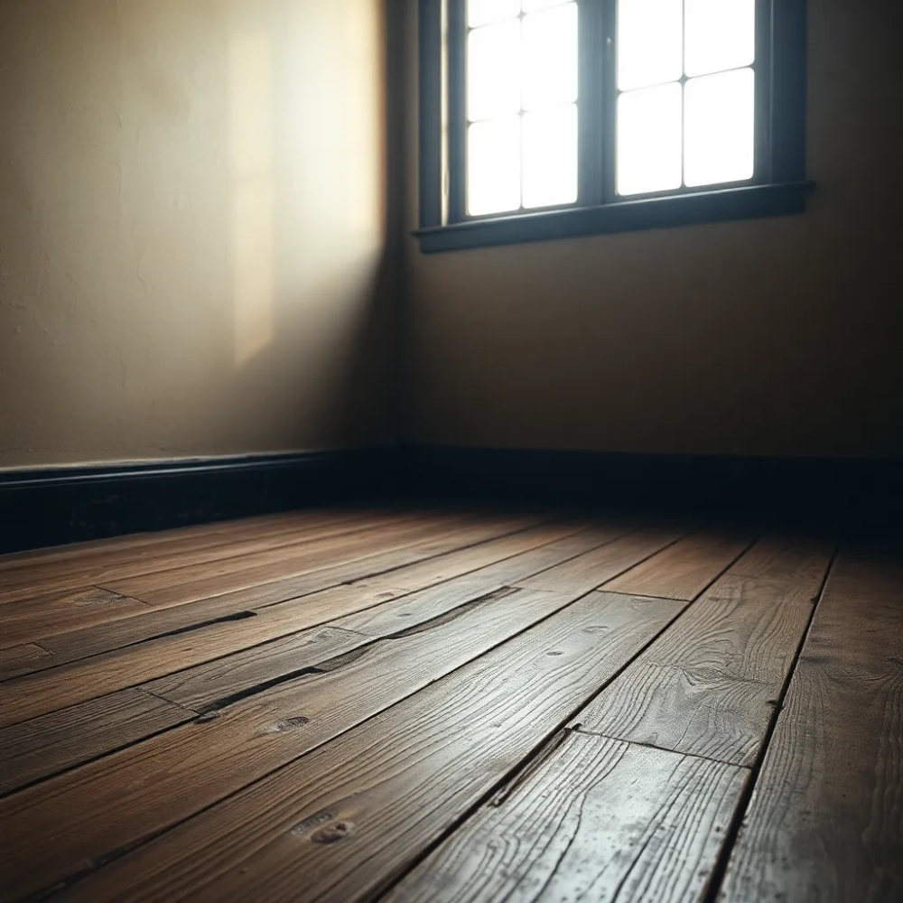 Krzywa podłoga w kamienicy