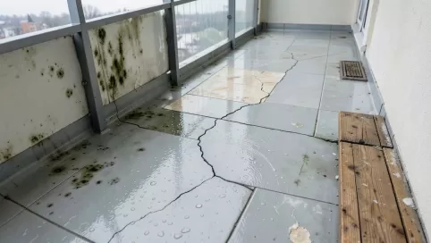 podłoga na balkonie z powłok wodoszczelnych